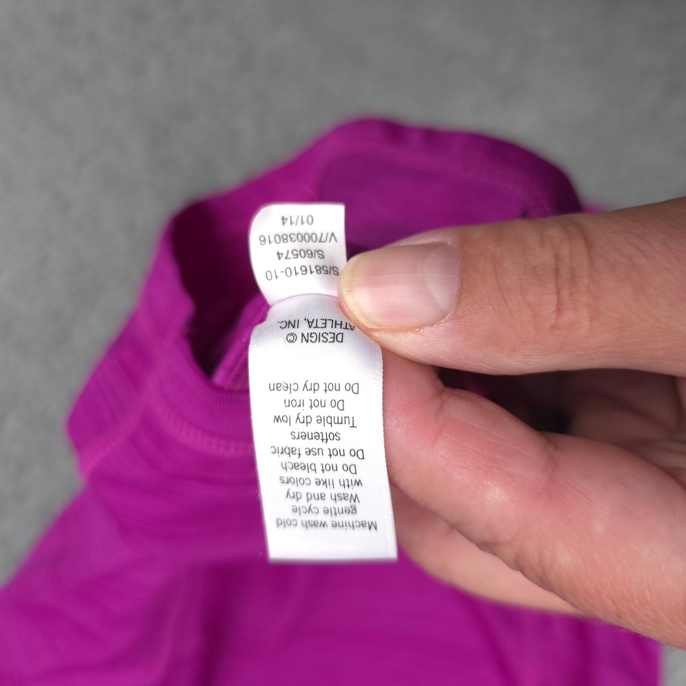 Athleta Long Sleeve Top Half Zip Ruched Athletic Purple Size M - Picture 5 of 8